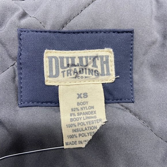 DULUTH TRADING CO. Snap & Zip Up Insulated Grey Hooded Parka Jacket Women's XS - Picture 10 of 12